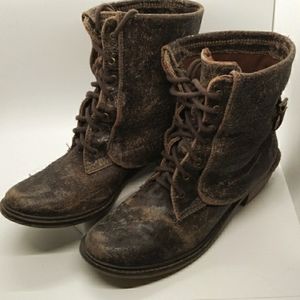 Mia limited edition distressed vintage leather ankle boots size 8 made in Brazil